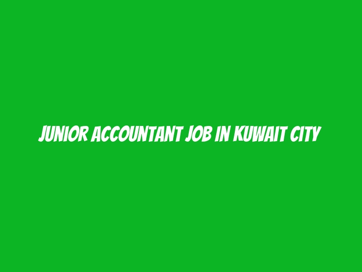 Junior Accountant Job in Kuwait City