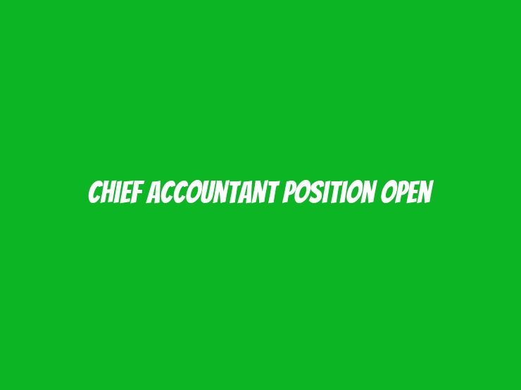 Chief Accountant Position Open