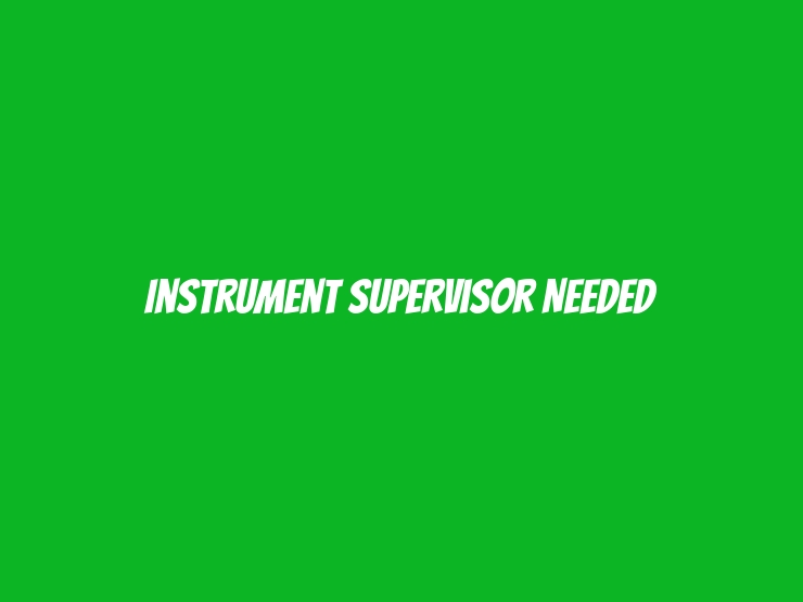 Instrument Supervisor needed