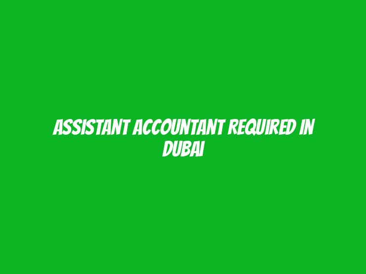 Assistant Accountant Required in Dubai