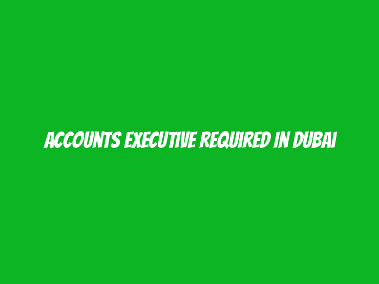 Accounts Executive Required in Dubai